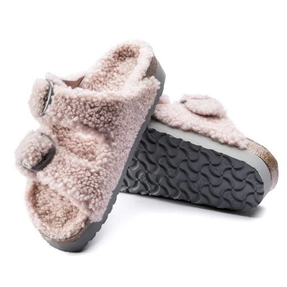 Birkenstock Arizona Teddy Big Buckle Shearling, Crystal Rose, Narrow Fit - Picture 7 of 10